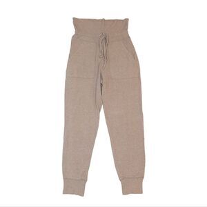 Aerie So Soft Ribbed Fold Over/High Waist Lounge Joggers Dusty Rose Mauve S